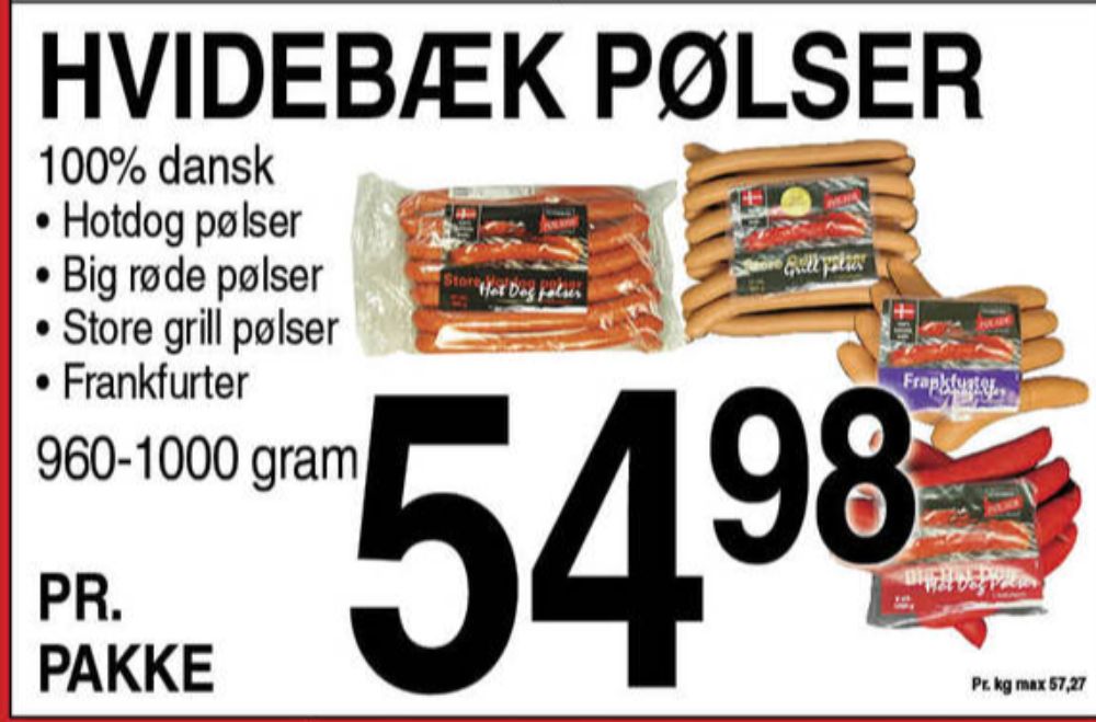 Hvidebæk, Grillpølser