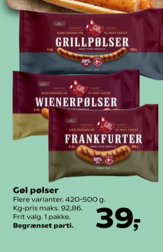 Gøl, Grillpølser