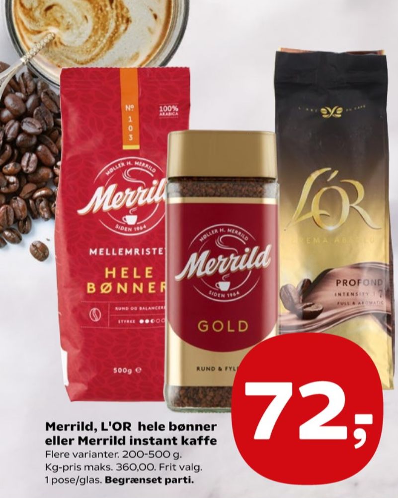 Merrild Mellemristet, Kaffebønner