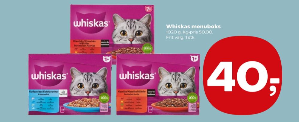 Whiskas, Kattefoder