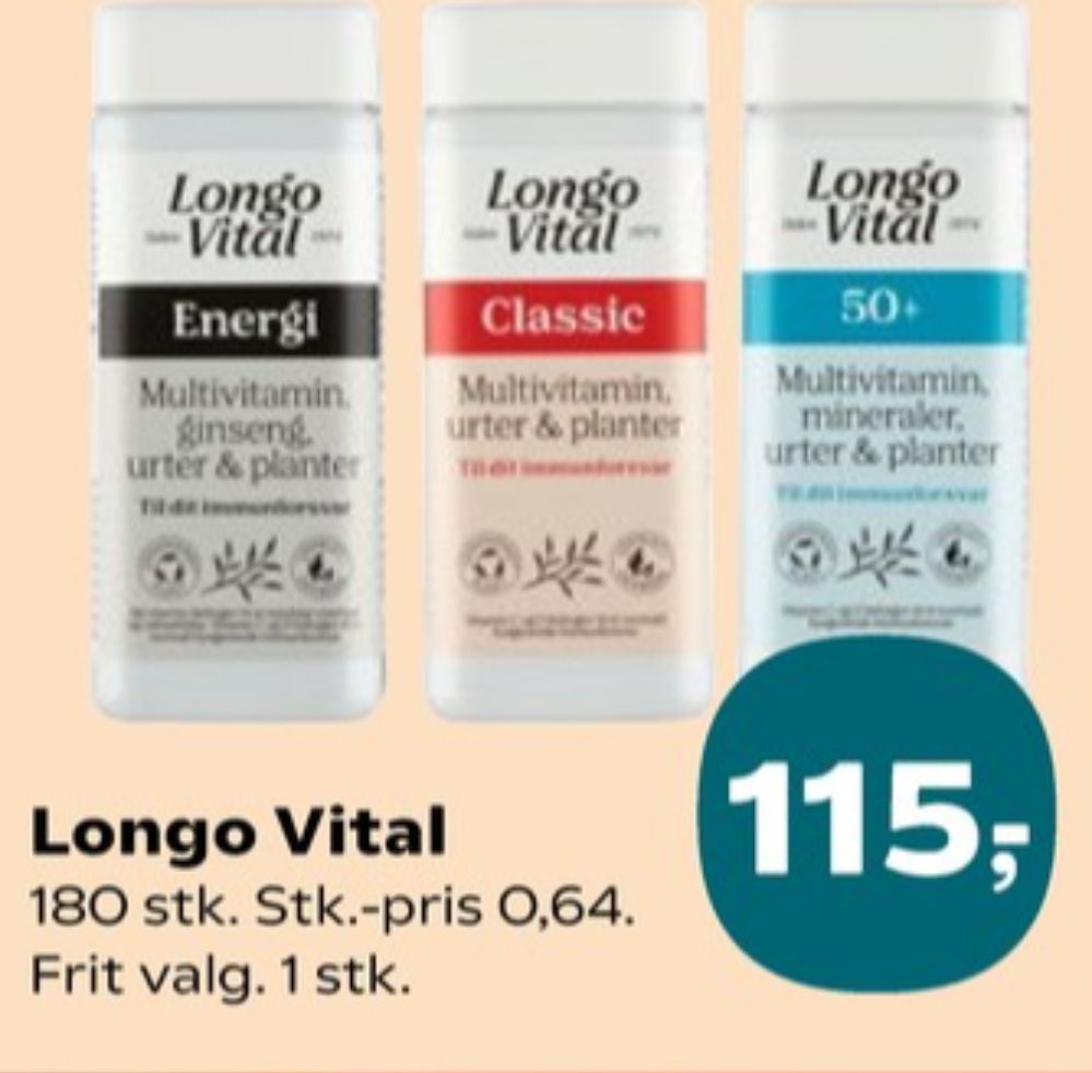 Longo Vital, Vitaminer