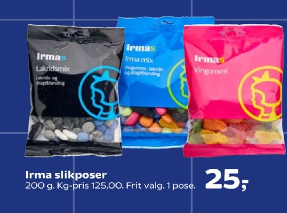 Irmas Lakridsmix, Slikposer