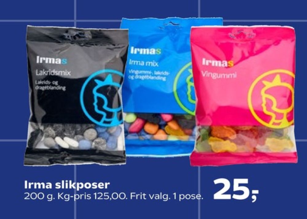 Irmas Lakridsmix, Slikposer
