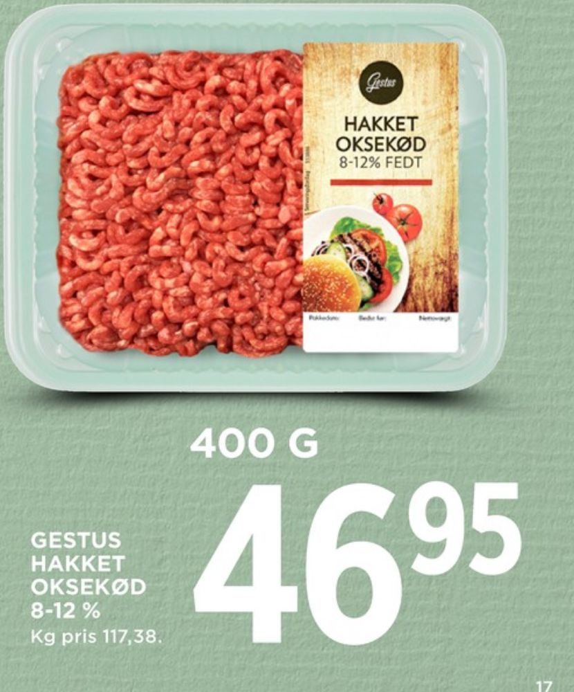 Gestus, Hakket oksekød 8-12%
