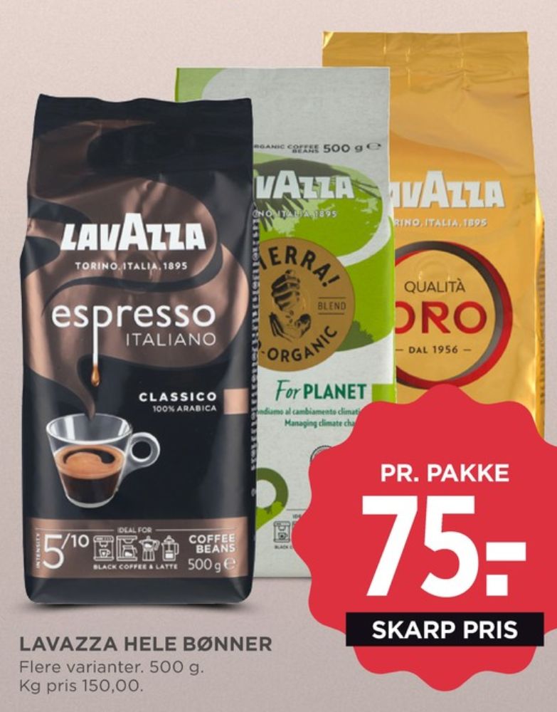 LavAzza Espresso, Kaffebønner