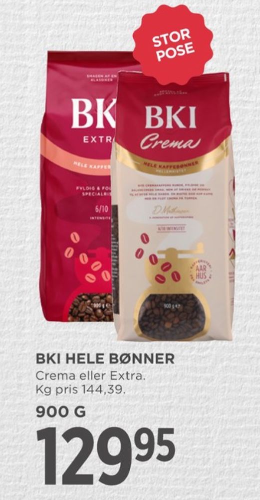 BKI Crema, Kaffebønner
