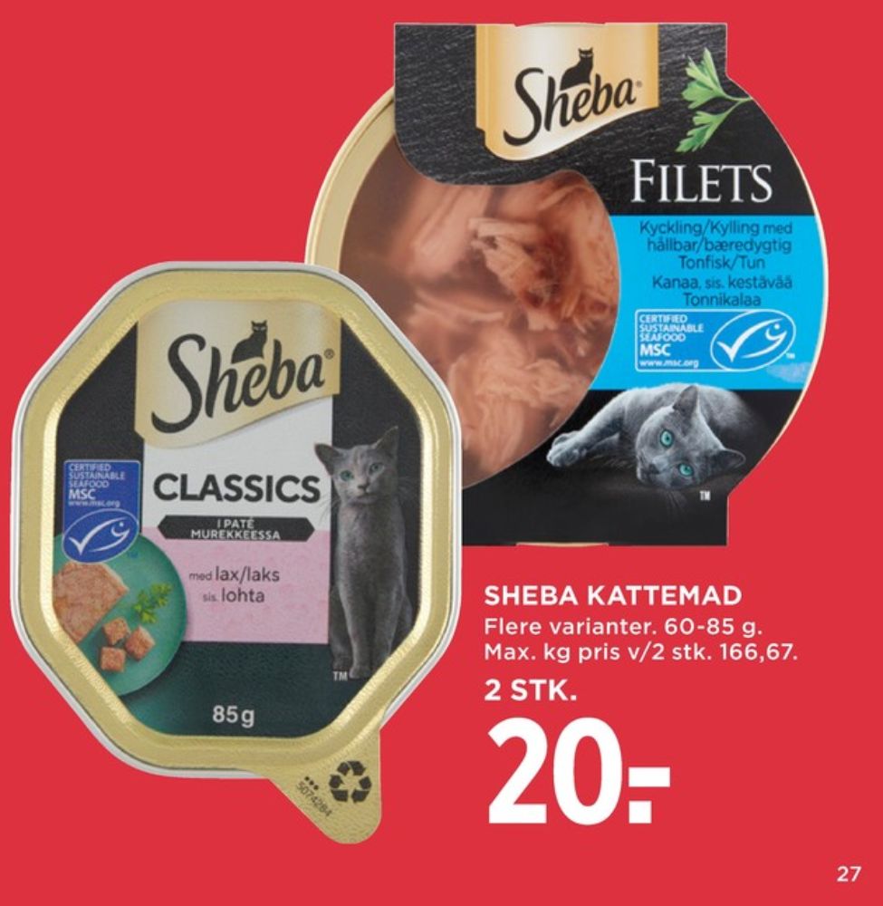 Sheba, Kattefoder