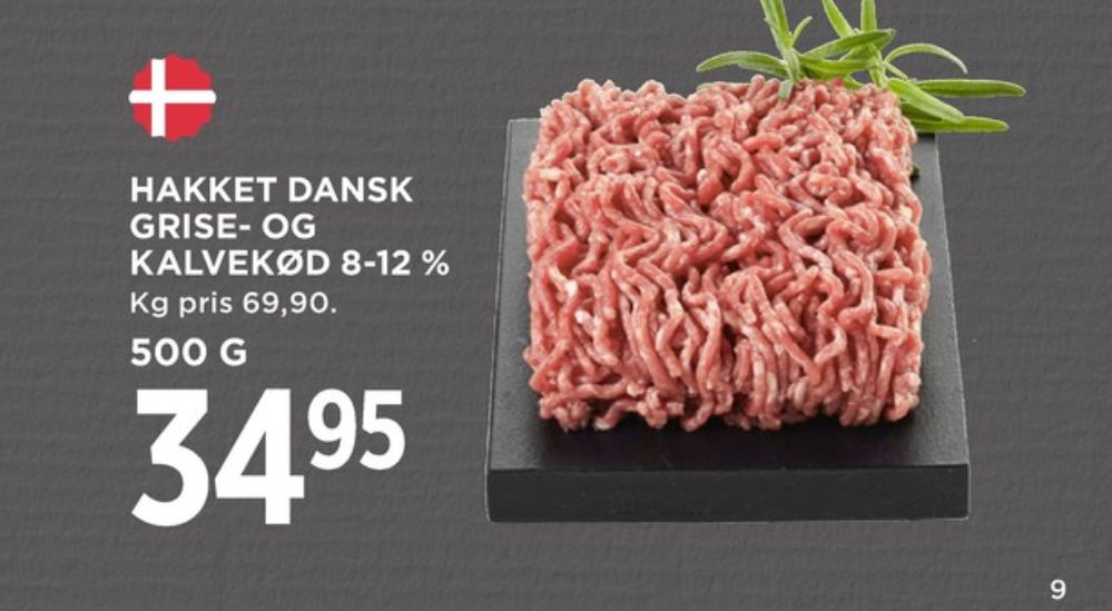 Hakket kalv og grisekød 8-12%