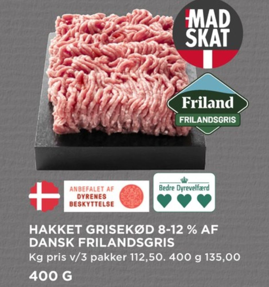 FRILAND Frilandsgris, Hakket grisekød 8-12%