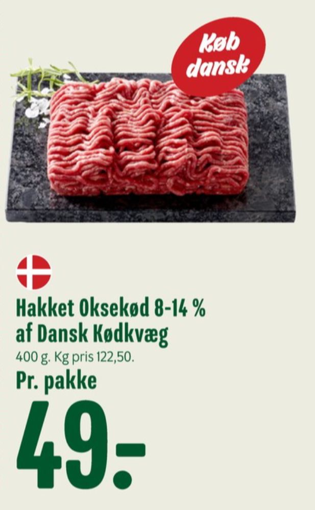 Hakket oksekød 8-14%