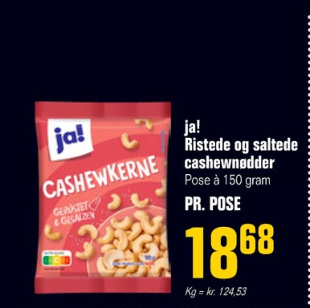 ja!, Ristede og saltede Cashewnødder