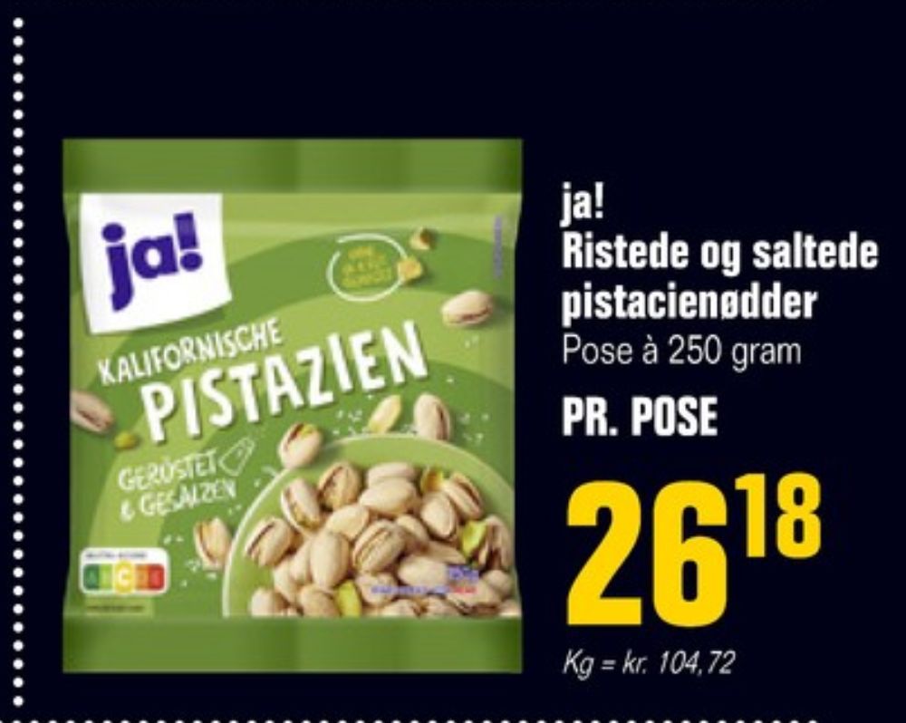 ja!, Ristede og saltede Pistacienødder