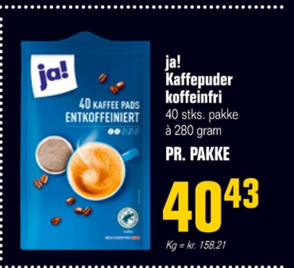 ja! Koffeinfri, Kaffepuder