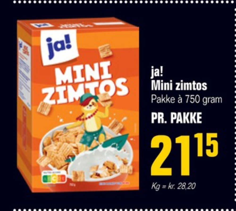 ja! Mini Zimtos, Morgenmadsprodukt