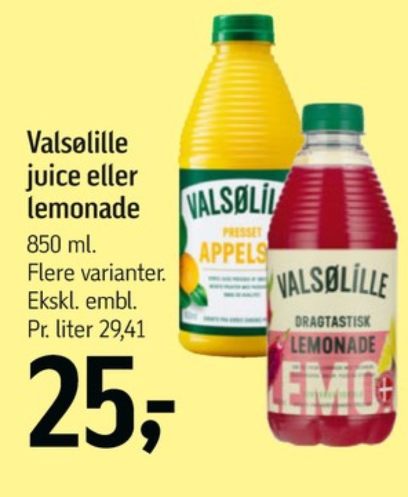 Valsølille, Appelsinjuice