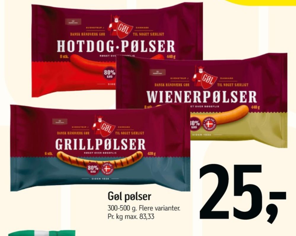 Gøl, Grillpølser