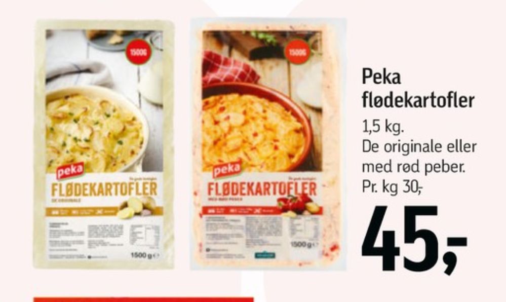 Peka, Flødekartofler