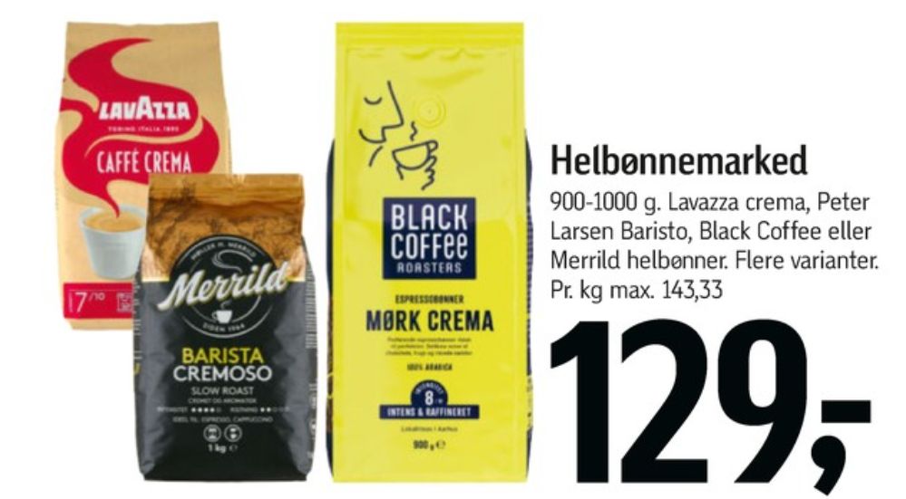 Merrild Barista Cremosa, Kaffebønner