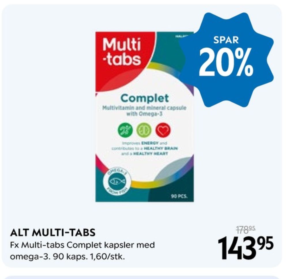 Multi Tabs, Kosttilskud