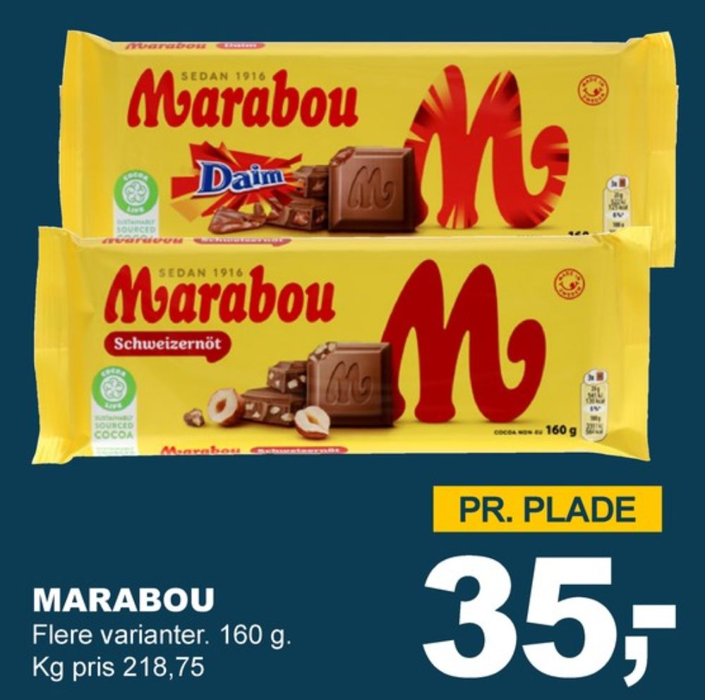 Marabou Daim, Chokoladeplade 