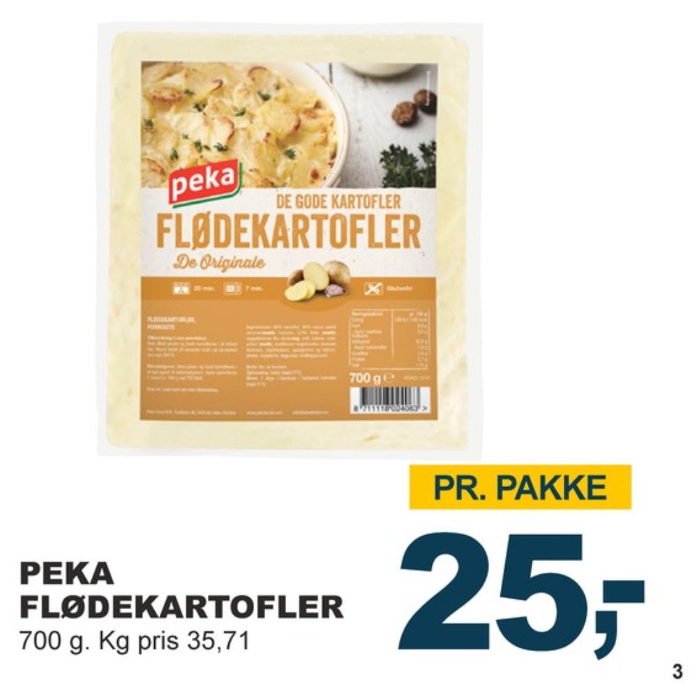 Peka, Flødekartofler