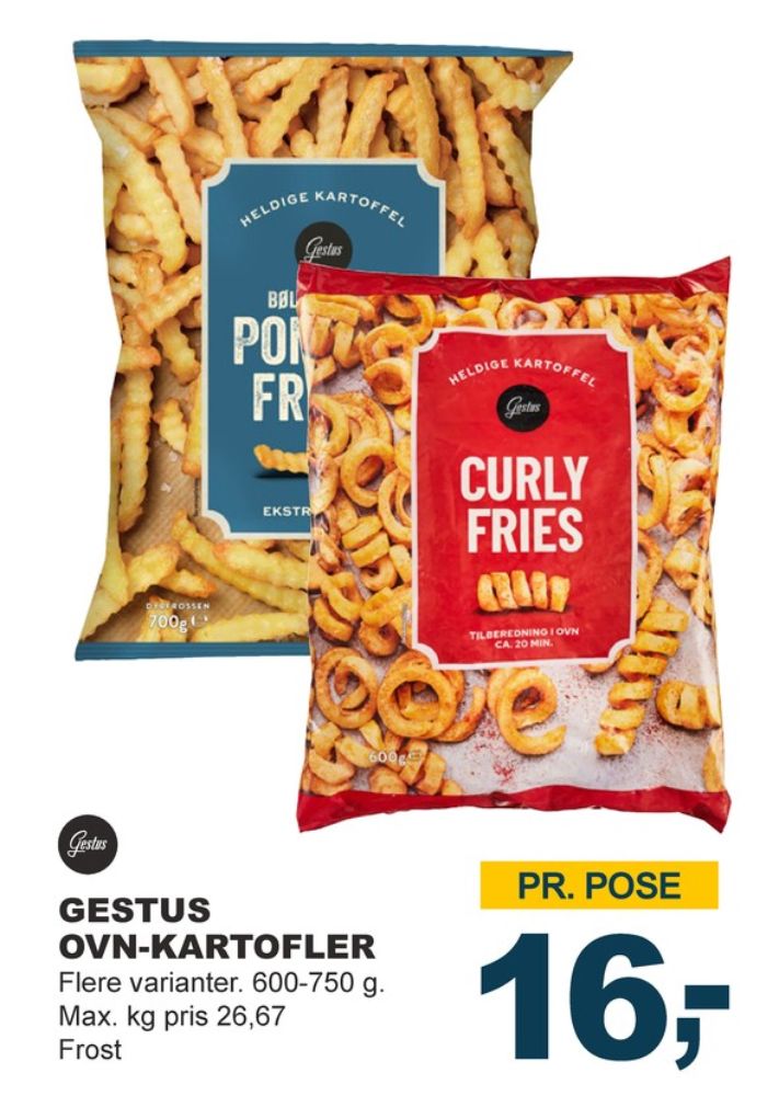Gestus, Pommes Frites Bølgeskårne