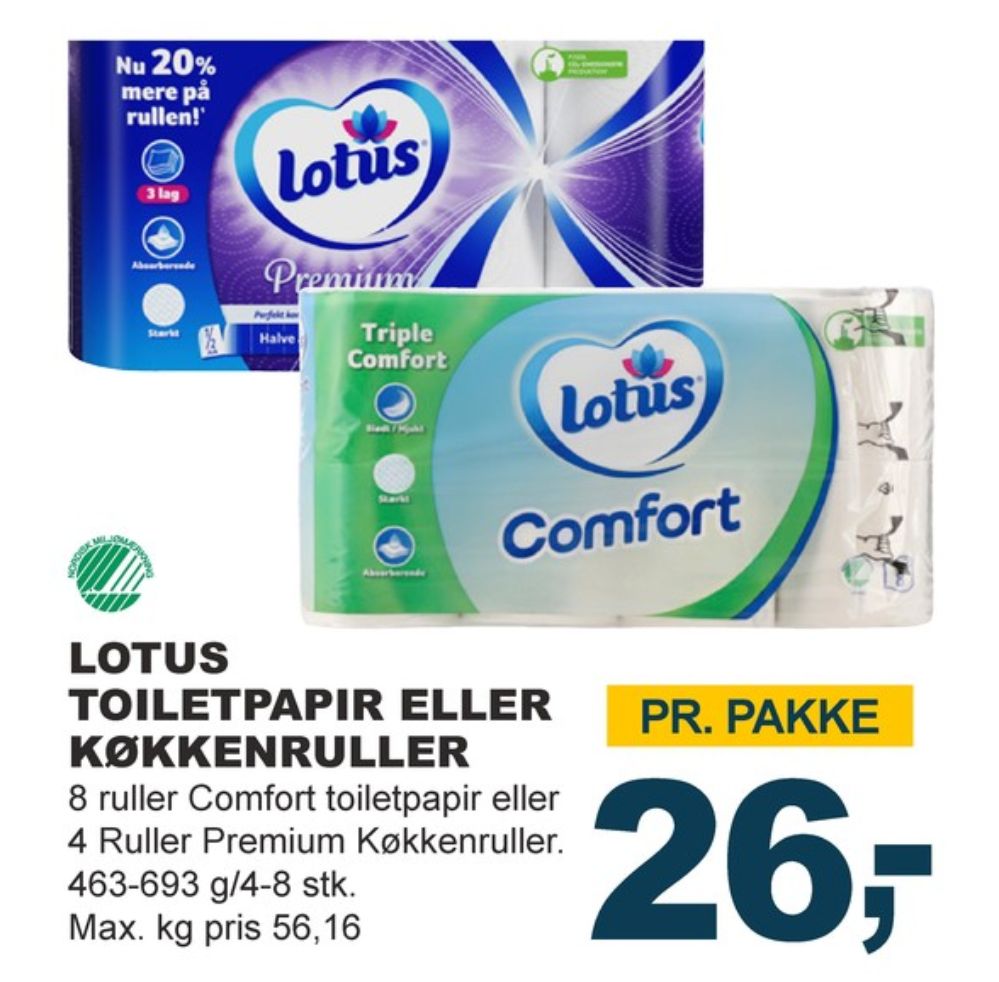 Lotus Comfort, Toiletpapir