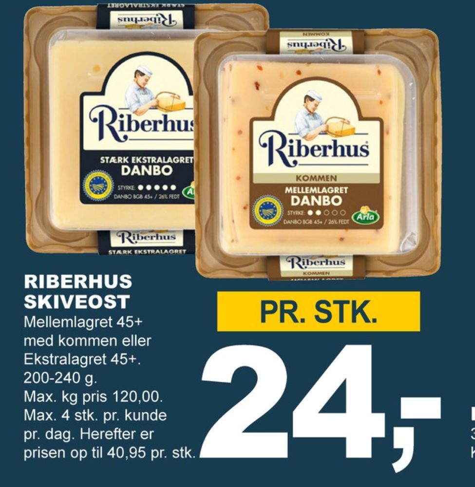 Riberhus, Skiveost Danbo Mellemlagret Kommen