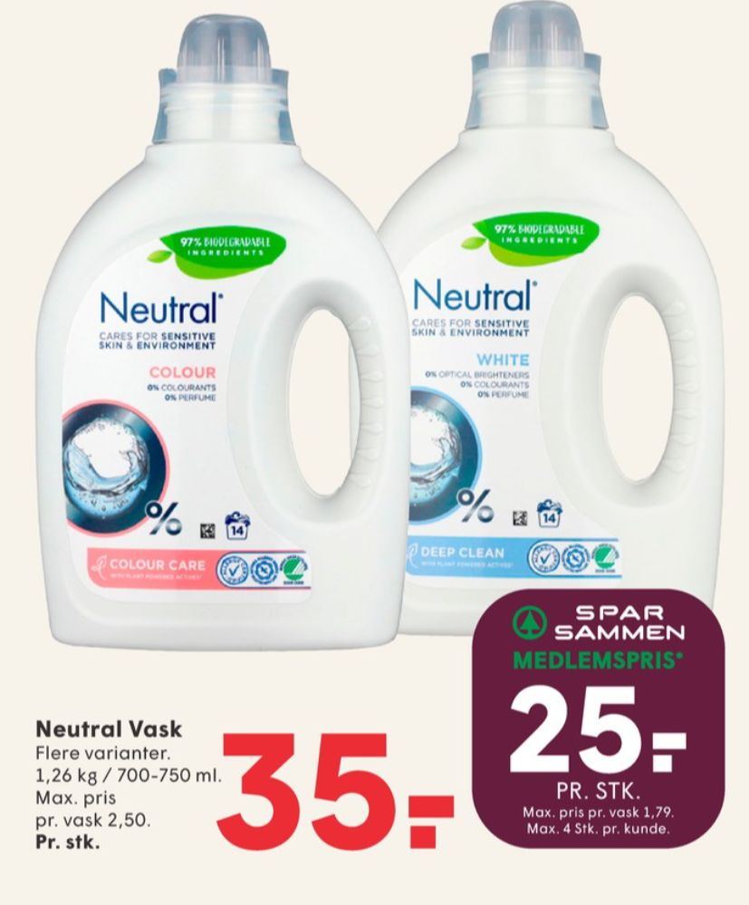 Neutral, Vaskemiddel-flydende