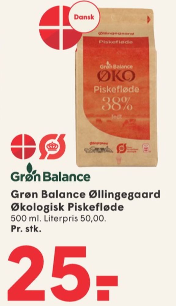 Grøn Balance Øllingegaard, Piskefløde 38%