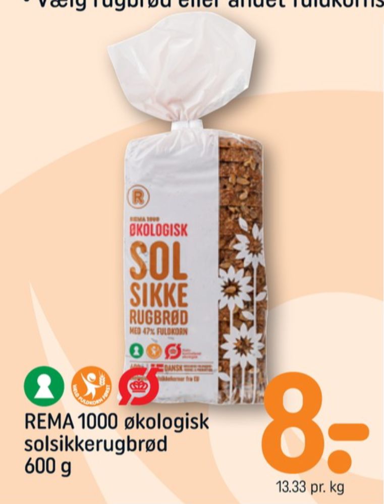 Rema 1000, Solsikkerugbrød