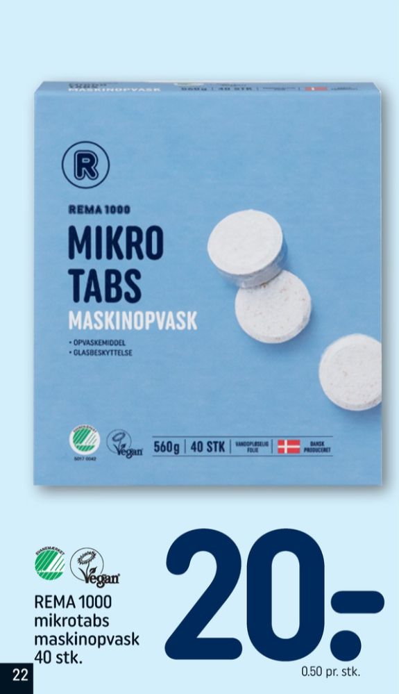 Rema 1000, Maskinopvask-tabs