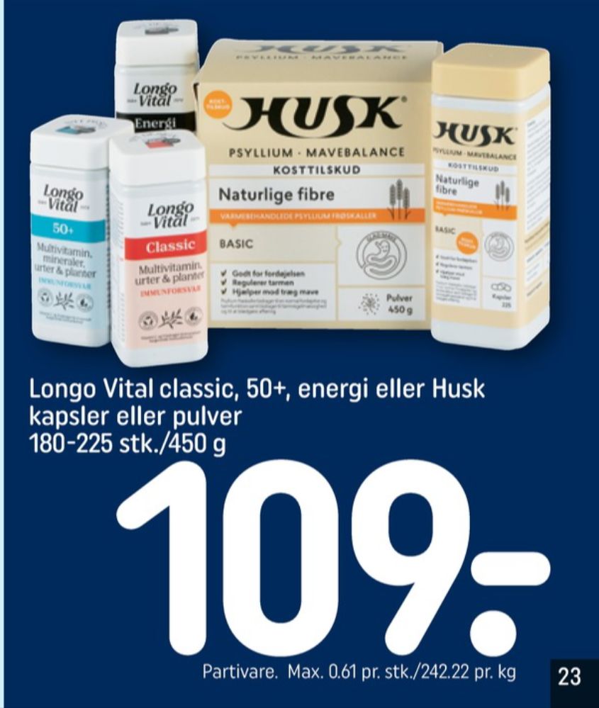 Longo Vital, Vitaminer