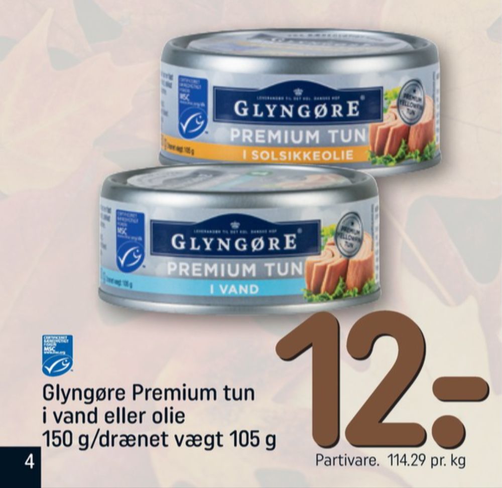 Glyngøre, Premium tun i solsikke olie