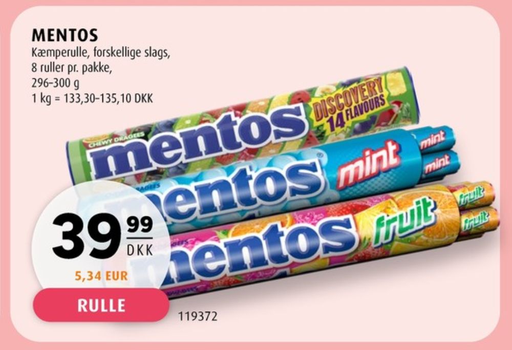Mentos, Pastiller Mint