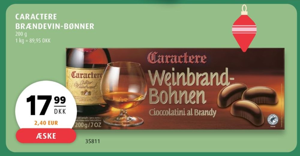 Weinbrand-Bohnen, Dessertchokolade
