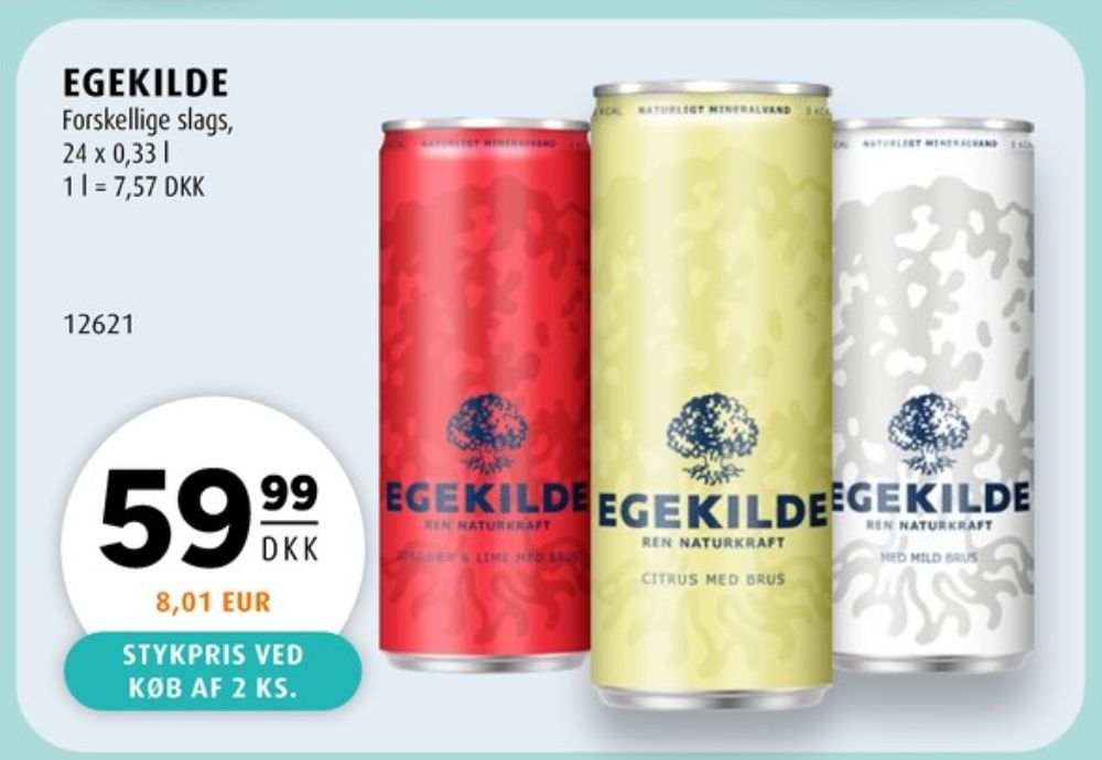 Egekilde Hyldeblomst-Lime, Mineralvand med brus 24 pk.