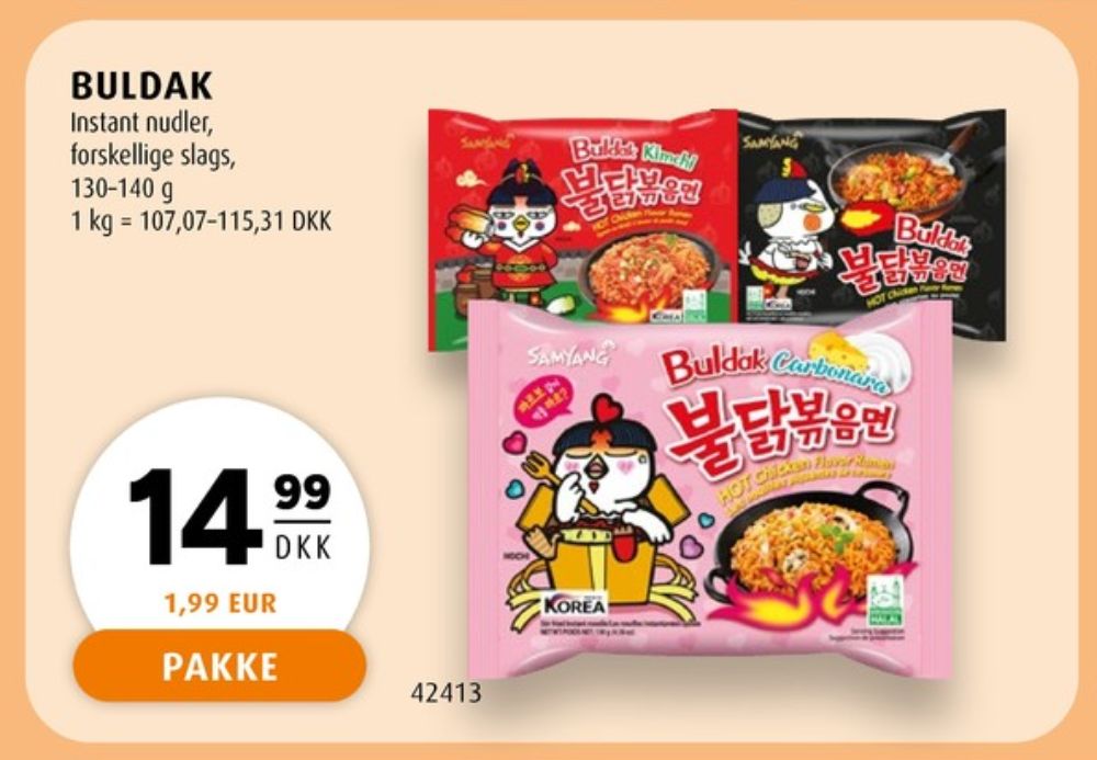 Samyang Buldak, Nudler Hot Chicken 2xSpicy