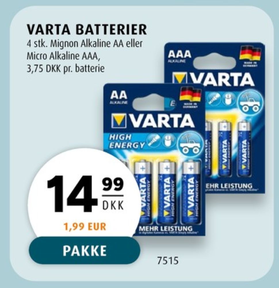 Varta, Batterier