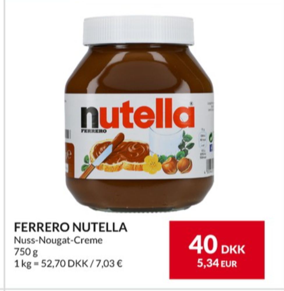 Nutella, Smørepålæg