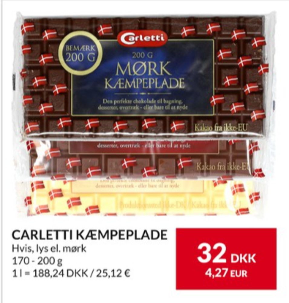 Carletti, Mørk Kæmpeplade 70%