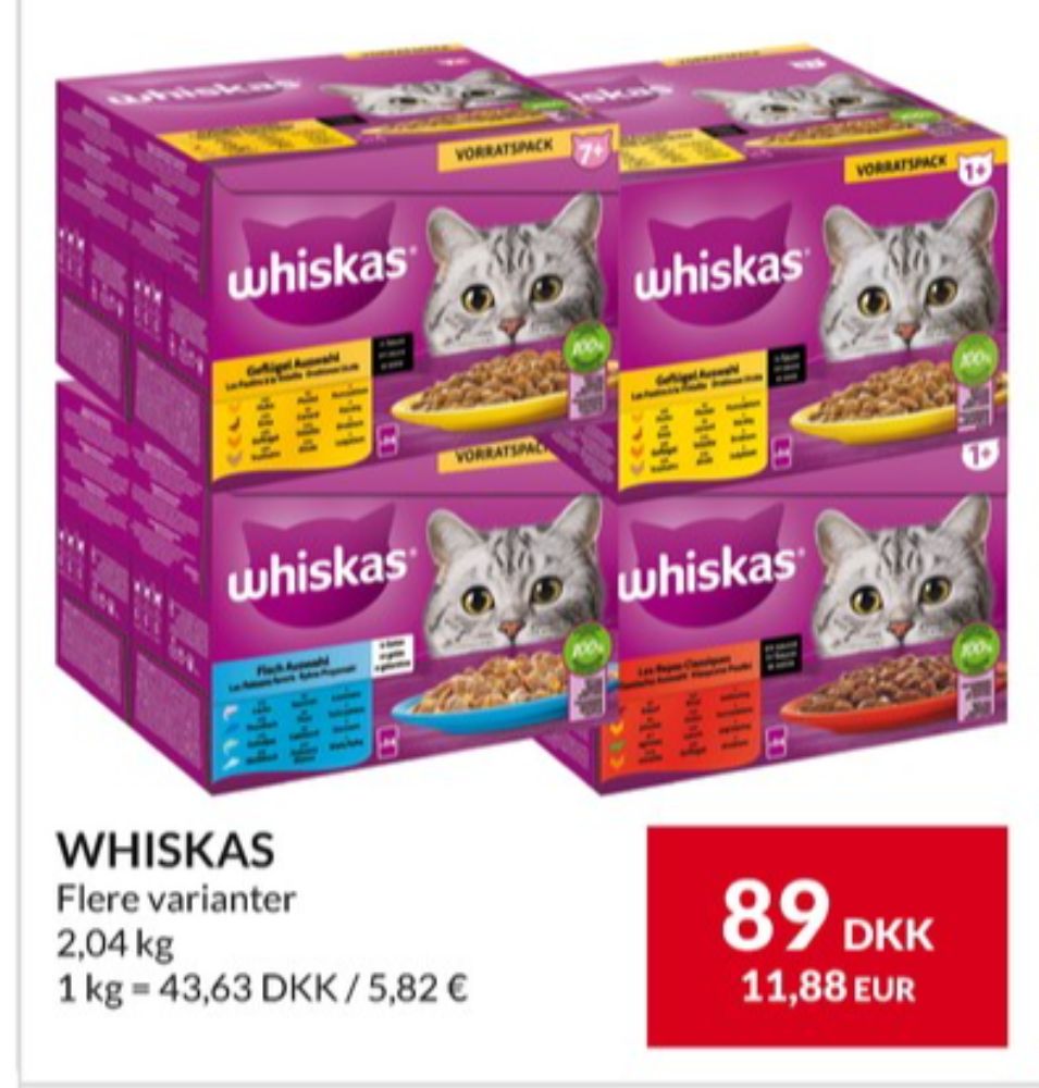 Whiskas, Kattefoder