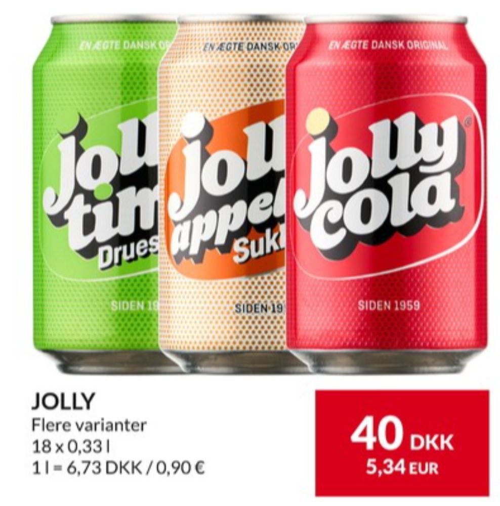 Jolly Appelsin Sukkerfri, Appelsinsodavand 18 pk.