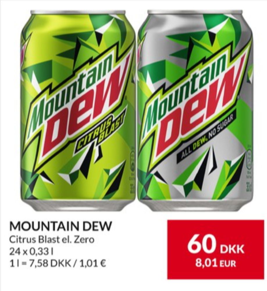 Mountain Dew, Sodavand 24 pk.