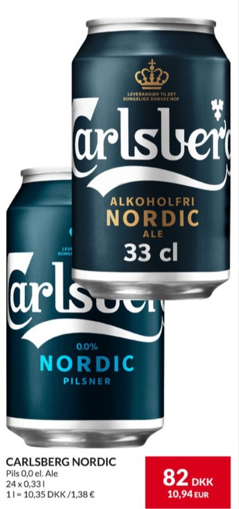 Carlsberg Nordic Pilsner, Øl - Alkoholfri 24 pk.
