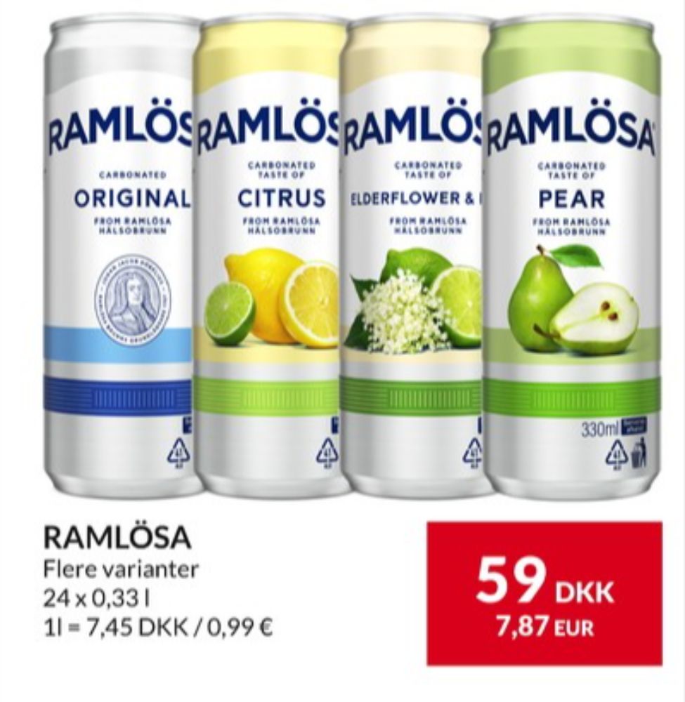 Ramlösa Hyldeblomst & Lime, Mineralvand med brus 24 pk.