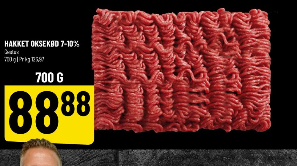 Hakket oksekød 8-12%