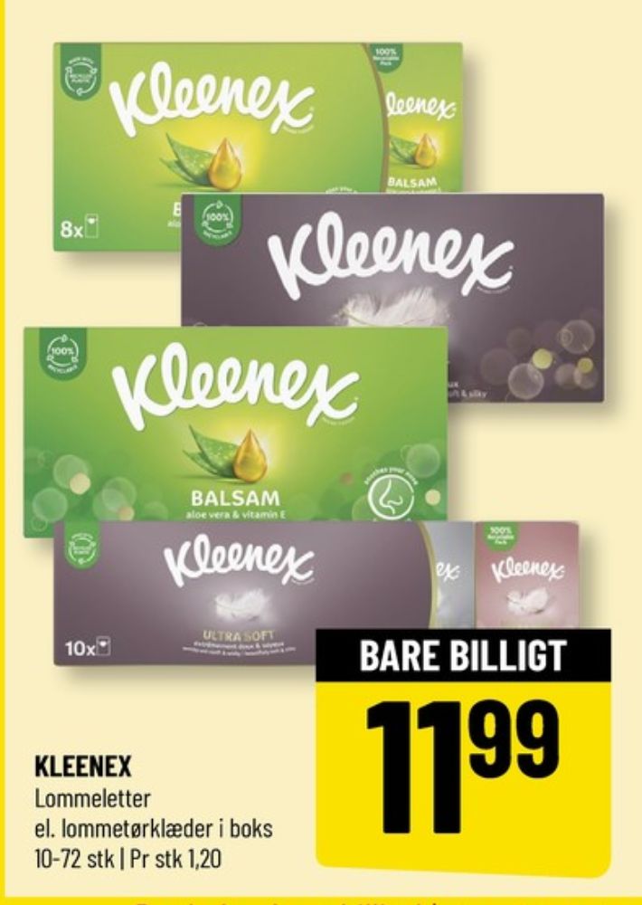 Kleenex, Lommetørklæder