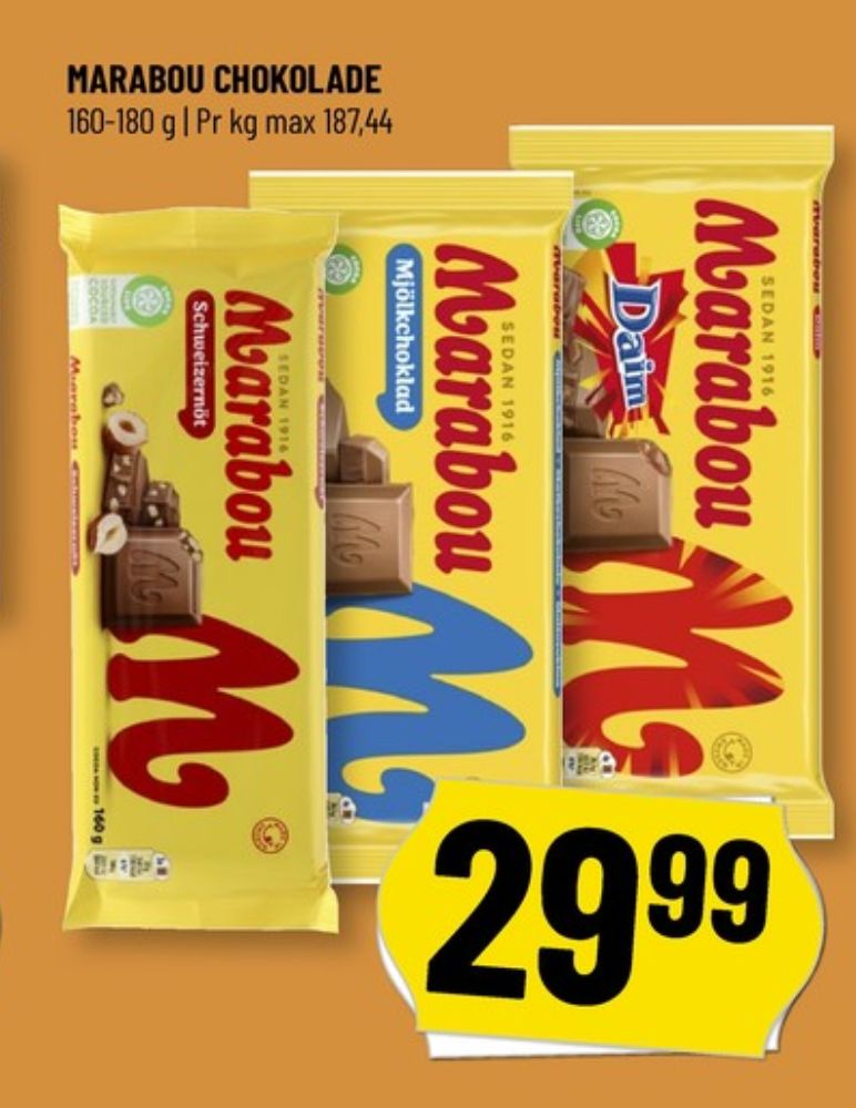 Marabou Daim, Chokoladeplade 