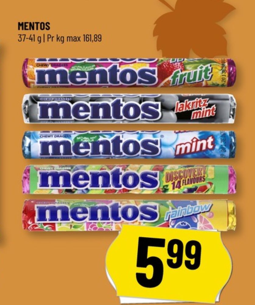 Mentos, Pastiller Rainbow
